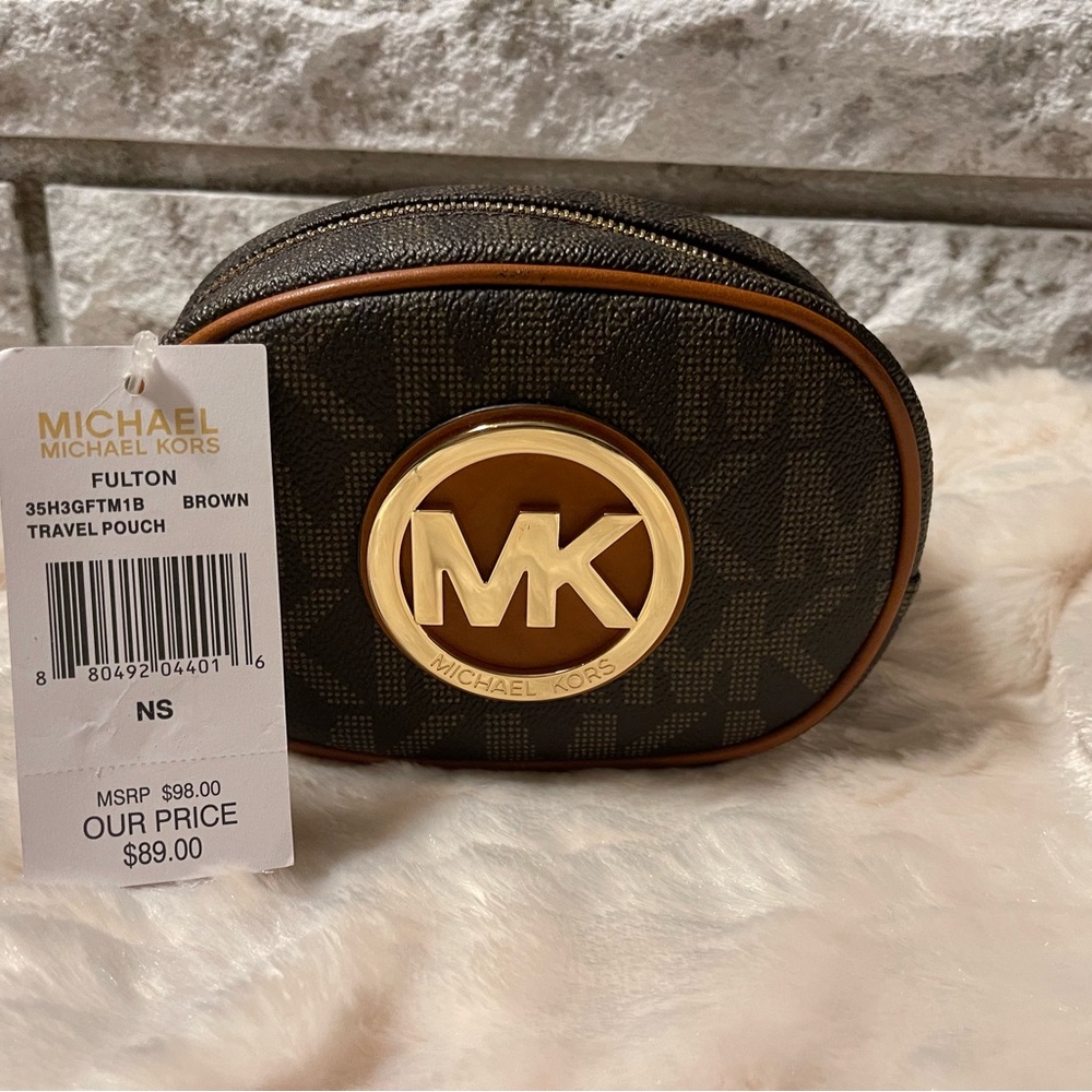 NWT MICHAEL KORS MK FULTON travel pouch / makeup bag